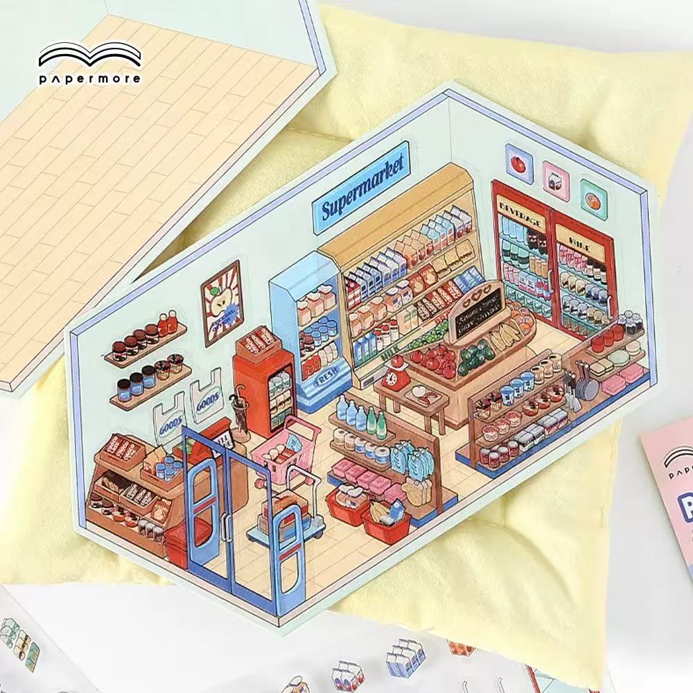 (14)Cozy NOOKS DIY3D Scene Stickers 4 Cute Miniature Scenes