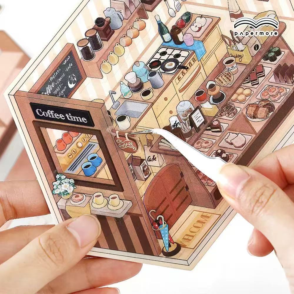 (14)Cozy NOOKS DIY3D Scene Stickers 4 Cute Miniature Scenes