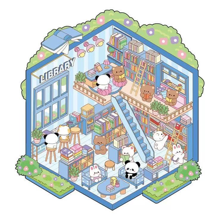 (13)Paw Paradise DIY 3dD Scene Stickers 5 cute Miniature Scenes