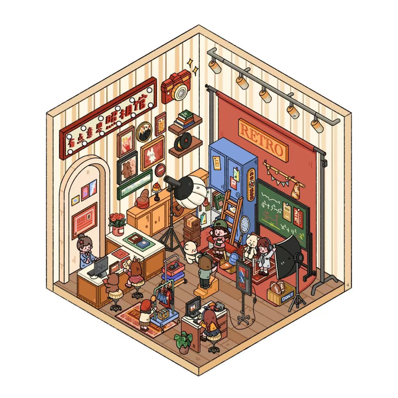 (13)Paw Paradise DIY 3dD Scene Stickers 5 cute Miniature Scenes