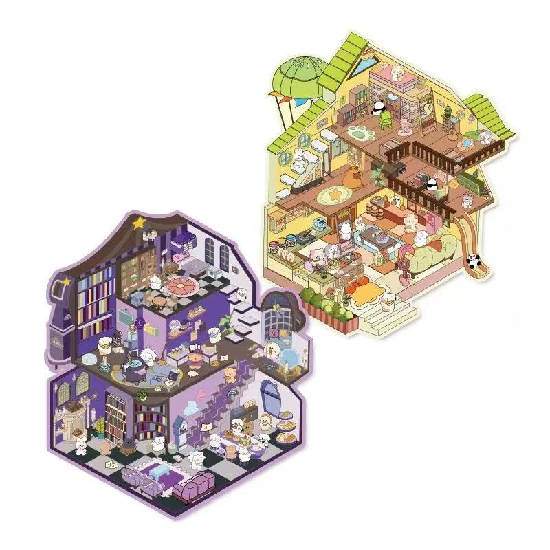 (19)Magic Kingdom DIY 3D scene Stickers 2 Cute Miniature Scenes(big size)