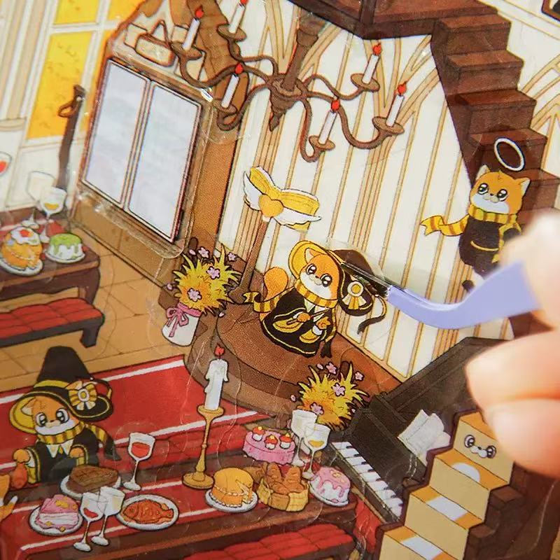 (21)Enchanted Realms DIY 3D Scene Stickers 4 Cute Miniature Scenes