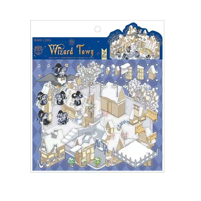 (21)Enchanted Realms DIY 3D Scene Stickers 4 Cute Miniature Scenes