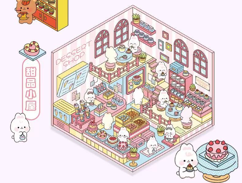 (23)Tiny Joys Avenue DIY 3D Scene Stickers 4 Cute Mniature Scenes