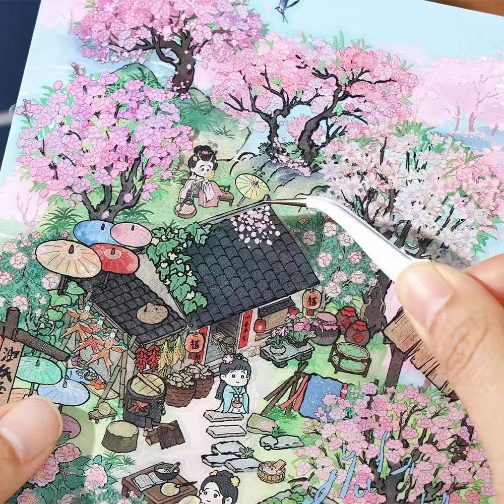 (112)Fantasy Wonderland DIY 3D Scene Sticker 4 beautiful Miniature Scenes