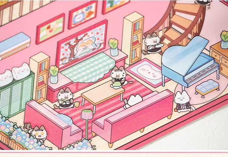 (113)Dream World DIY 3D Scene Stickers 2 Cute Miniature scenes