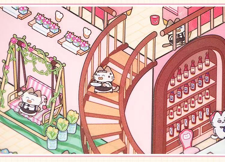 (113)Dream World DIY 3D Scene Stickers 2 Cute Miniature scenes
