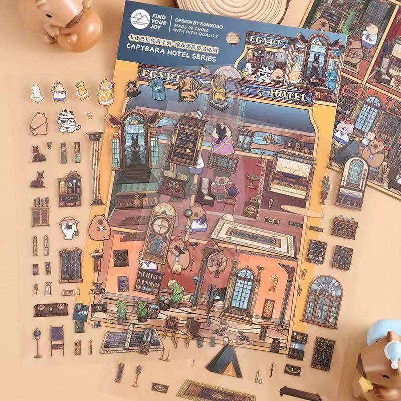 (29)Dolphin Hotel DIY 3D Scene sticker 4Cute Miniature Scenes