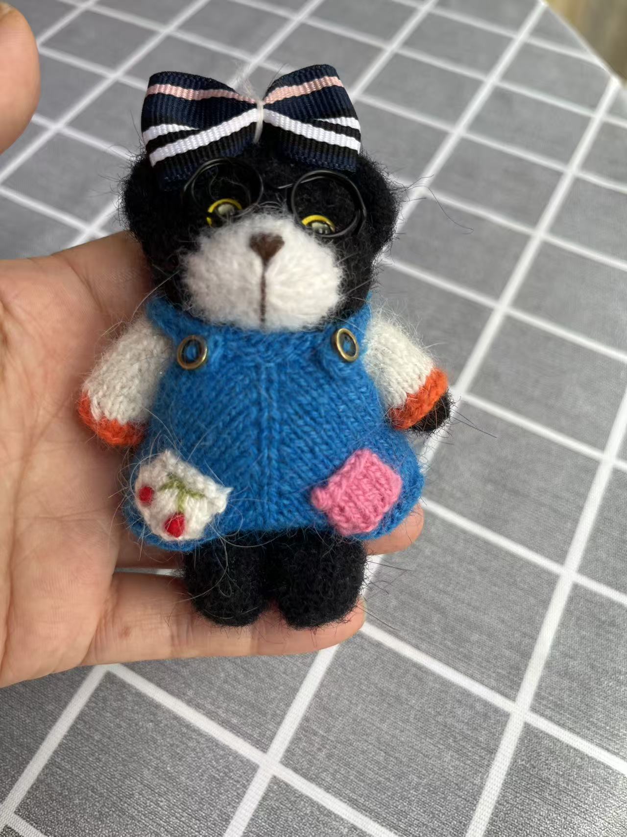 Hand made knitted bunnies and bears