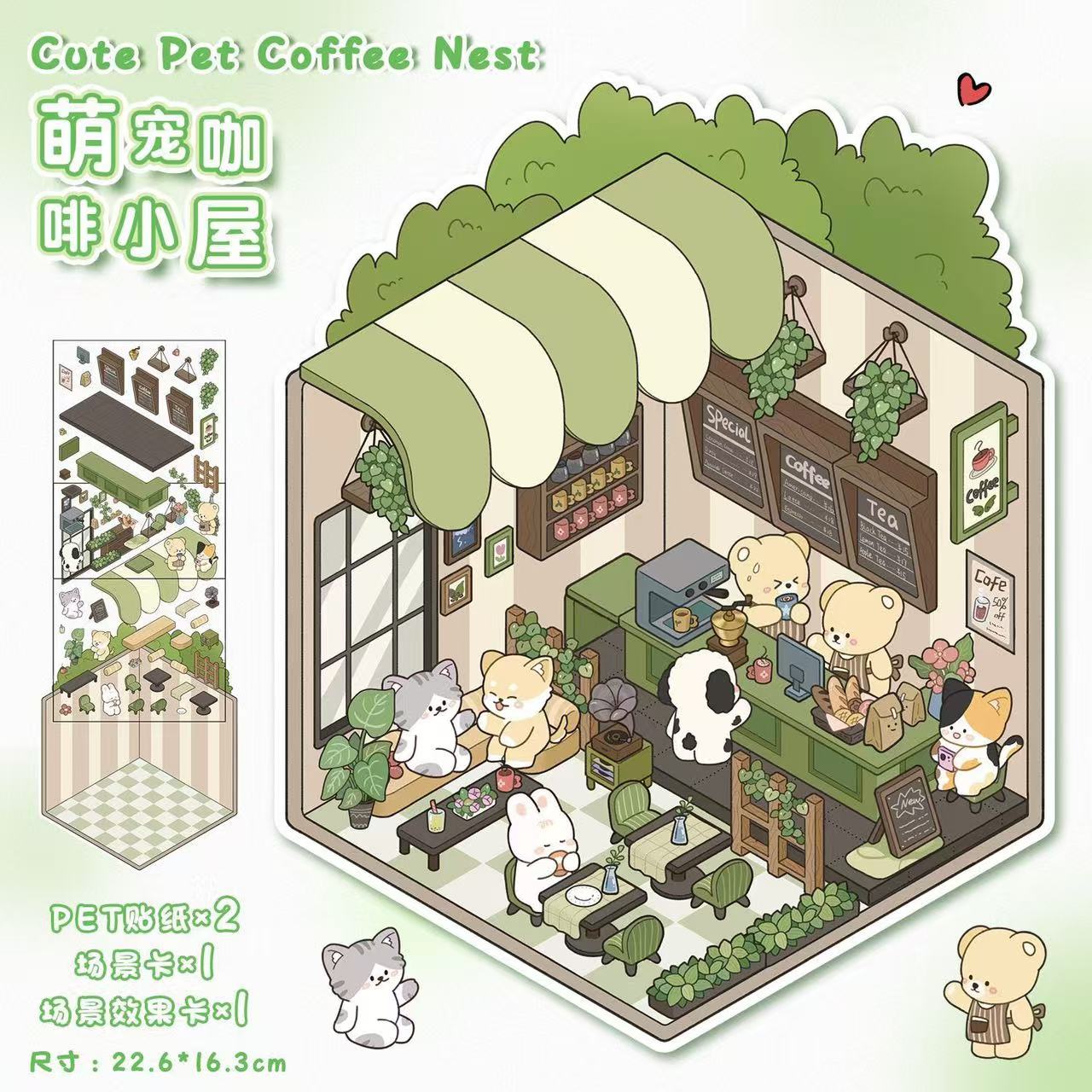 (12)Dreamy hideouts DIY 3D Scene Stickers 6 Cute miniature  Scenes