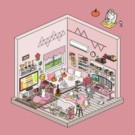(20)Life party Series Scene Stikers 4 Cute Miniature Scenes