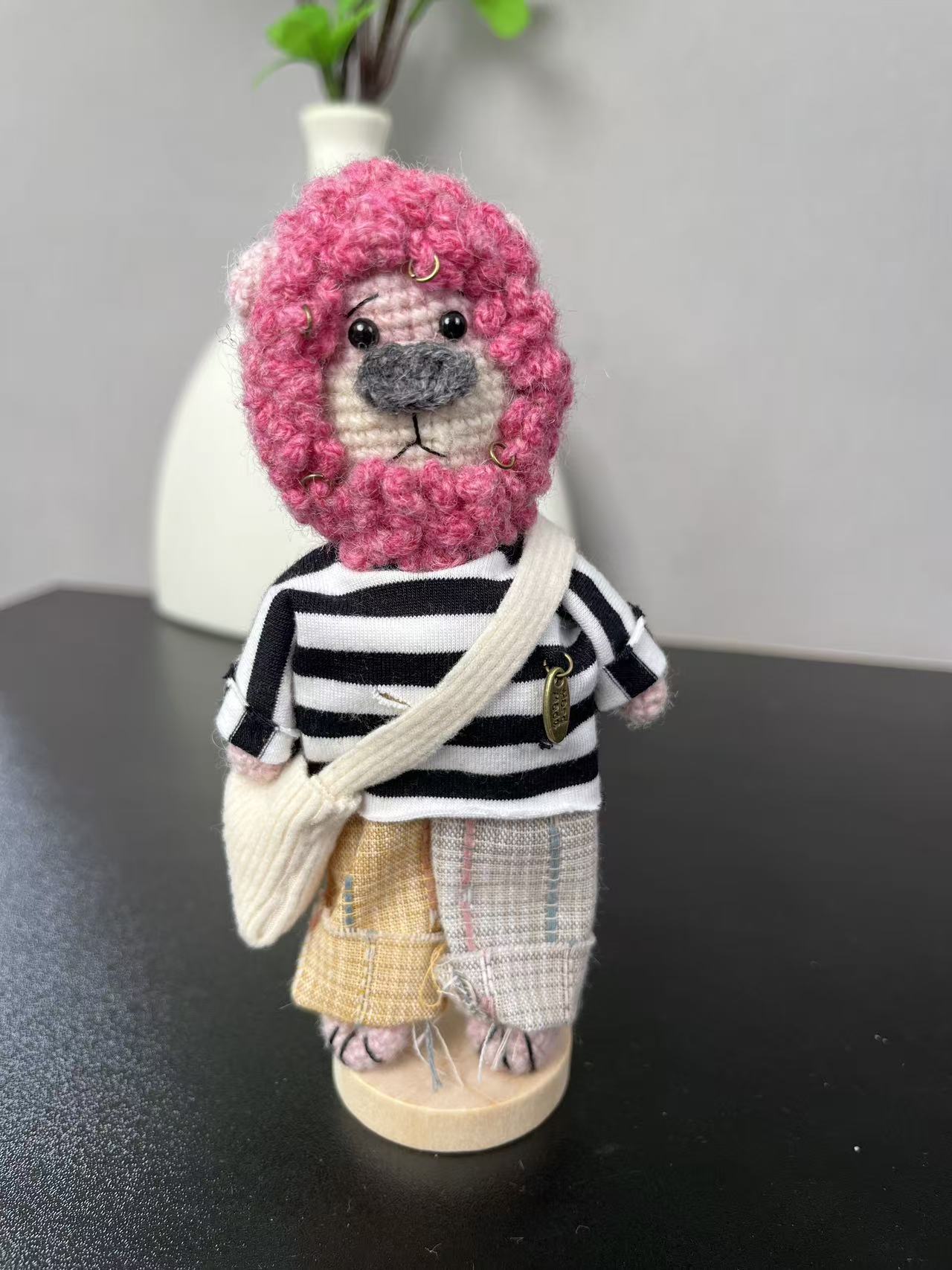 Hand made wool yarn doll