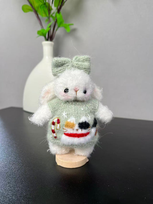 Hand made knitted bunnies and bears